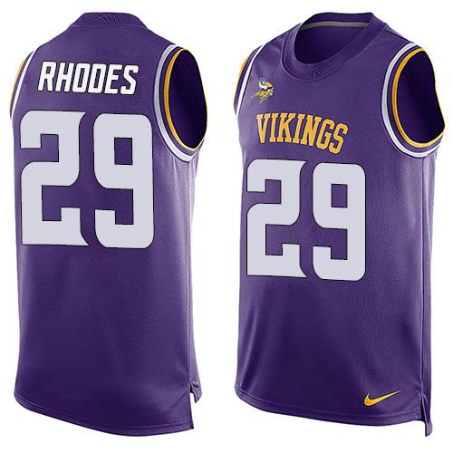  Vikings #29 Xavier Rhodes Purple Team Color Men's Stitched NFL Limited Tank Top Jersey